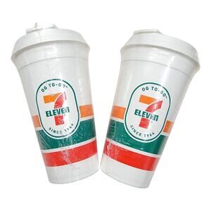 7-Eleven OG To-Go Reusable Coffee 16oz Tumbler Cup Travel Mug 2 Pack Sealed USA